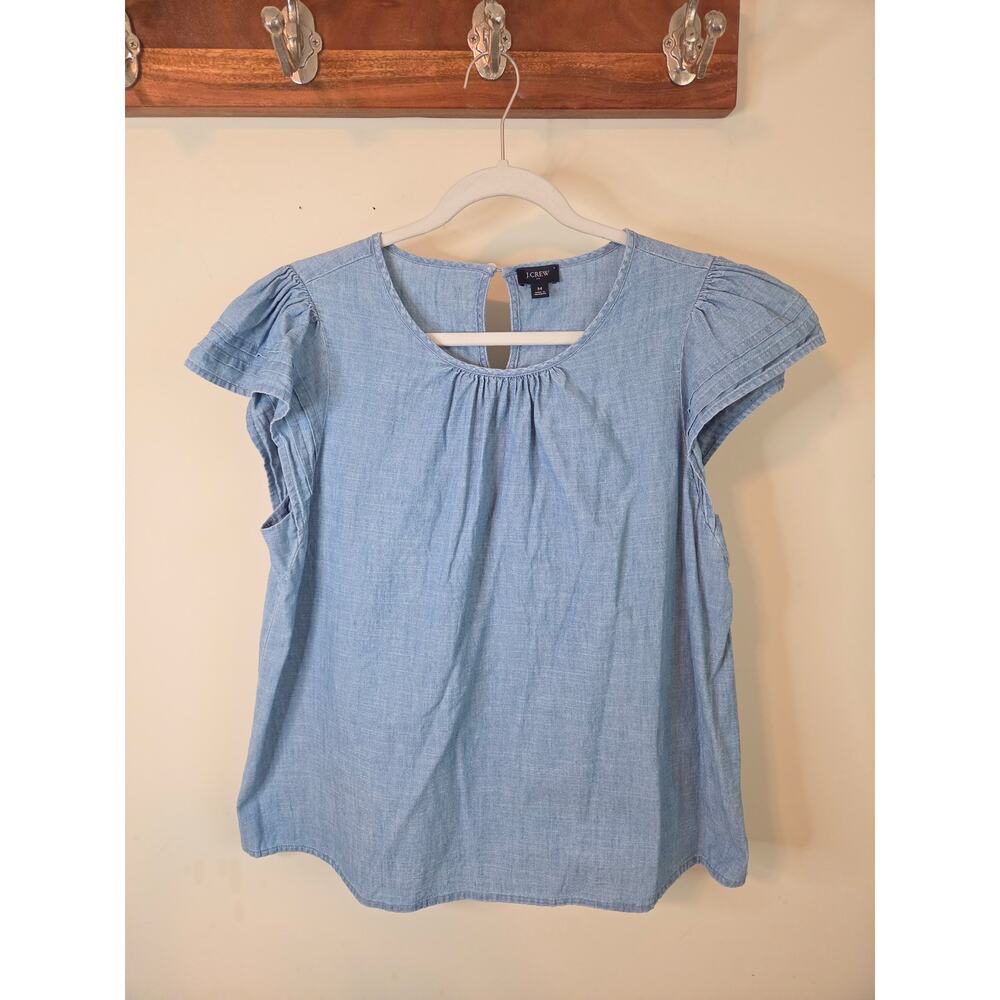 J.Crew Short-Sleeve Chambray Top – Size M